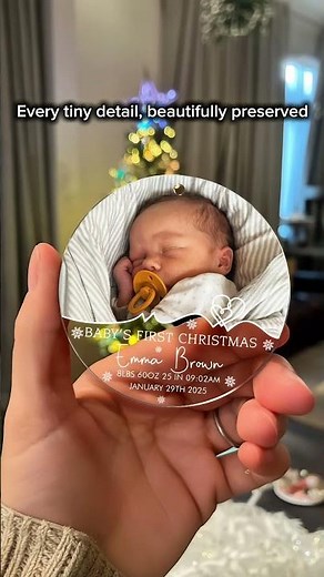 Our First Christmas as Mommy & Daddy 🎄 Custom Baby Photo Ornament 2025 #christmasgifts