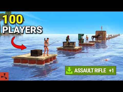 I Gave 100 Rust Players Their Own Rafts - Random Items