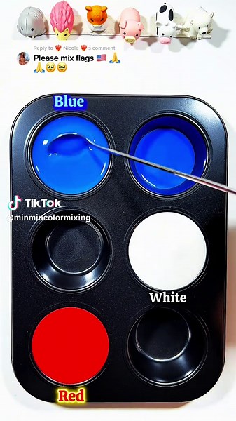 USA Flag Color Mixing Challenge 🇺🇸 #colormix #colormixing #asrm #coloring #colors #Asmrart #oddlysatisfying #mixingcolors #colorful