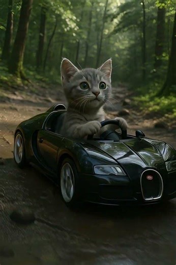 Cat Driving in Mud | Realistic Funny Animation