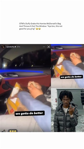 OTM’s Duffy Grabs His Homies McDonald’s Bag And Throws It Out The Window 🤣😭 #shorts #duffy