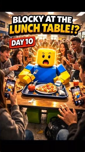 Blocky Went to the Cafeteria and ...... #Blocky #roblox #robloxedits #robloxshorts #shortsviral #ai