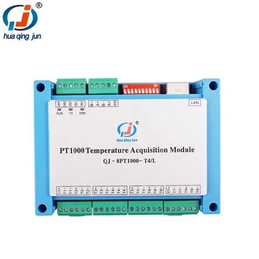 Huaqingjun 8-Channel PT1000 Temperature Acquisition Module RS485 LAN MODBUS RTU/TCP Thermal Resistance for PT1000 Probes