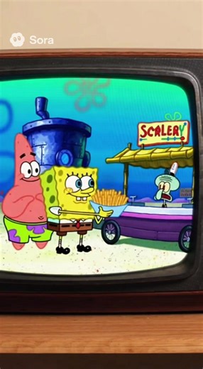 SpongeBob and Patrick Visit Squidward's Fry Float