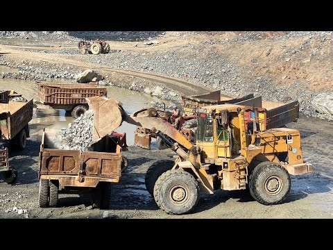 Amazing loading Heavy equipemnt Machine in Action | Loading Gaint Rock in to trolleys
