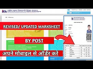 nios revised marksheet 2022 Task is helping