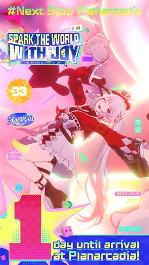 🚂 New Star Launch Countdown Event ③ 💫 1 day until arrival at Planarcadia! Together with cheerful companions Spark the World with Joy! Follow this account & comment below to share what you want to do most in Planarcadia! We'll select 20 winners to receive a gift card worth approximately $50 🎁 #HonkaiStarRail A new world opens February 13🔜 In the Land of the Elation's Trace: Planarcadia Spark the World with Joy! Download Link: https://hoyo.link/mcHYhI78D Event Rules: https://hoyo.link/Fg6K6jFv