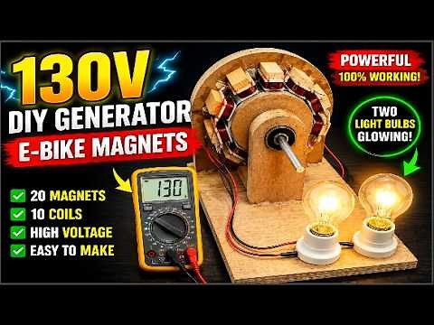 Powerful DIY Electricity Generator Using 20 Magnets and 10 Copper Coils