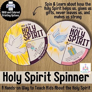 Holy Spirit Bible Craft for Kids Spinner | Hands-on Christian Activity for Kids • Trinity - Etsy UK