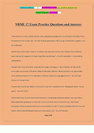 Latest NBME 17 Exam Practice Questions and Answers video