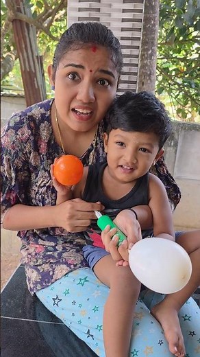 Our baby play with big water balloon🥰😍#shorts