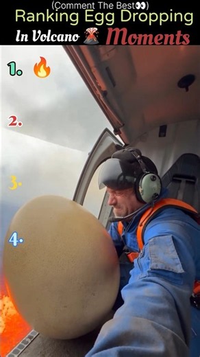 Ranking Best Egg Dropping in Volcano 🌋 Moments #shorts #ranking #shortsfeed