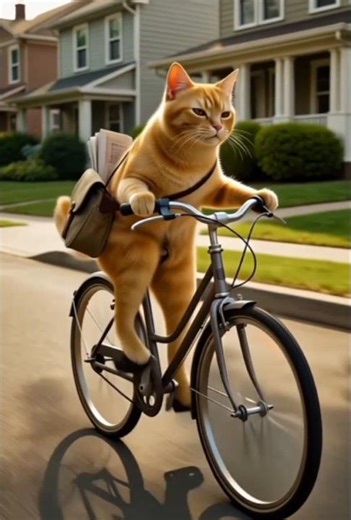 A Kitten Delivering Newspapers Door to Door 🐱📰 | Cute Cat Story#CuteCat#CatLovers#Cat