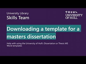 Downloading a template for a masters dissertation
