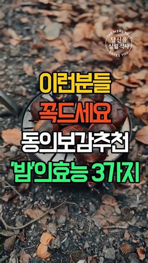 이런분들 꼭드세요 동의보감도 추천하는 ‘밤’의 효능3가지