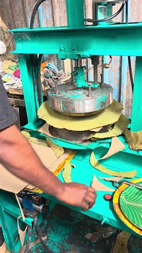 Leaf paper plate Hydraulic machine #paperplatemachine #business #disposableplates