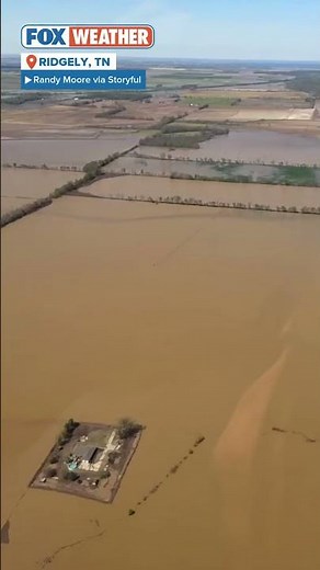 Aerial Footage Shows Tennessee Home As An Island Amid Floodwaters