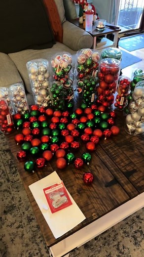 Got a little extra ✨crafty✨this year. Now I have to finish decorating the rest of my house 😅 #christmas #christmasdecor #christmasdiy #ornamentarch #ornamentgarland #christmasball #christmasballs