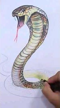 🔴 Como Dibujar una CULEBRA en 3D #short #shorts