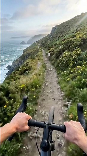 Insane Cliffside Gravel Biking POV | Breathtaking Ocean Views & Coastal Trail