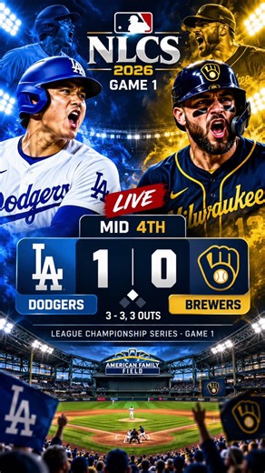 Dodgers LEAD Brewers 1-0 🔥 NLCS Game 1 LIVE Update | MLB Playoffs 2026