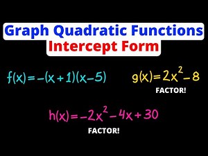 Graphing Quadratic Functions in Intercept Form | Parabolas | Eat Pi