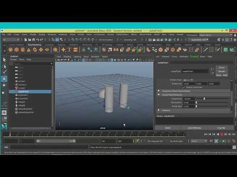 Maya 2020 -FX radiul field/solver effect tutorial for beginner