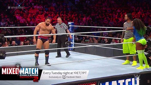1.1M views · 195 shares | Rusev channeled his inner Rikishi in the ring with Jimmy Uso on WWE Mixed Match Challenge...sort of. | WWE Mixed Match Challenge | Facebook