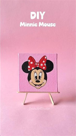 DIY Disney Character Minnie Mouse Painting #shorts #viralshorts #diy #disney #craft
