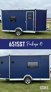 A quick view of CORE ICE Model 6515ST package 42. Featuring a front closet, sofa and bunks. Hybrid wheel/skid, all seasons. | CORE ICE