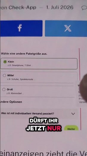 Keine Briefe/Warensendung mehr bei Kleinanzeigen