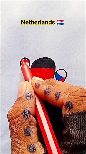 Draw Flag Map of Netherlands 🇳🇱 #netherlands #flag #map #drawing