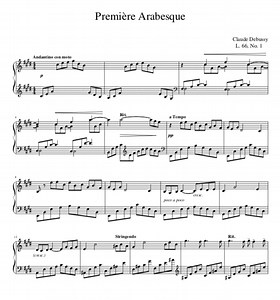 Arabesque de Debussy - Partitura fácil en PDF - La Touche Musicale