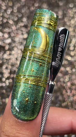 Stunning Gold Moon Nail Art Tutorial with Spider Web Design