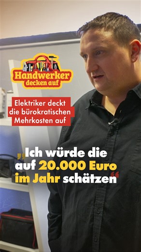 NIUS on Instagram: "Elektriker deckt bürokratische Mehrkosten auf Protokolle statt Phasenprüfer: Matthias Schwab ist Elektromeister in Karlsruhe – und eigentlich jemand, der lieber Steckdosen setzt als Formulare verschickt. Doch bevor er heutzutage überhaupt beim Kunden klingeln darf, beginnt die Arbeit oft am Schreibtisch. Selbst sein Nebengeschäft wird durch Bürokratie erschwert. #nius #doku #handwerk #deutschland"