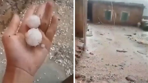 Giant hailstones slam Morocco's Ourika region
