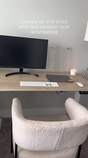 Upgrade my work from home space with this new adjustable standing desk from @Wayfair! We know it’s back to school season and although we’re not going back to school, we thought it would be the perfect time to upgrade our work from home space with Wayfair’s amazing Back to School sale. They have thousands of deals on products like office furniture, bedding, organization, décor, and more that you can find in our bio! 🤍 #wayfair #wayfairpartner #wayfairfinds #athomeoffice #standingdesk #homeoffice