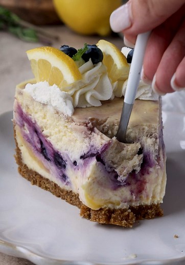 Lemon Blueberry Cheesecake Recipe with Homemade Sauce