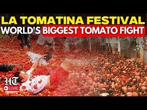 La Tomatina 2025 LIVE: World’s Biggest Tomato Fight in Bunol | Spain tomato throwing festival