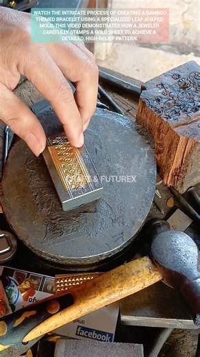 Handcrafting a 30g bamboo leaf gold bracelet with custom mold. #ytshorts