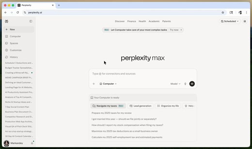 Most small business owners pay more tax than they should.Not because they earn more, but because they don’t know what they can claim as deductions. So I tried something simple. I used Perplexity AI Computer with one prompt: “Help me find all the deductions I can claim, ask me about my business, and build a dashboard to track it.”The result surprised me.It didn’t just give basic advice. It asked me simple questions about my work and then showed me where I can save money on taxes.Here’s what it he