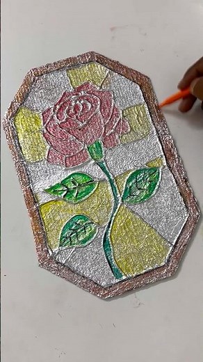 DIY Stained Glass Rose ✨ #diy #strangerthings #roomdecor #tutorial