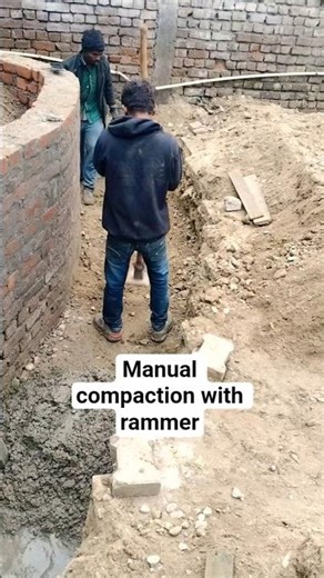 Manual compaction with rammer #viral #construction #views #trending #cristmas #trend #winter