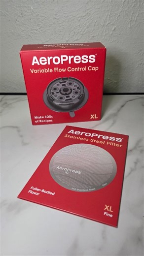 Eto on Instagram: "Pushing brew boundaries with the @aeropress XL Flow Control Cap and Stainless Steel Filter. Reusable stainless steel filter = higher extraction of oils + fuller body (no paper absorption). Flow Control Cap XL = pressure stability, longer immersion, and zero pre-drip so you actually control contact time. Dial in grind, dose big, manipulate pressure curves, repeat. Coffee your way 🤓engineered. #AeroPressXL #BrewScience #PressForBetterCoffee #CoffeeNerd #coffeewitheto"