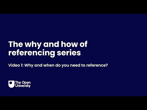 Referencing series: Why and when do you need to reference?