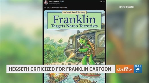 Defense Secretary Pete Hegseth criticizes over use of Franklin the Turtle cartoon