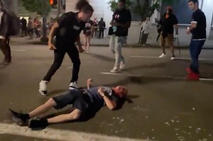 BLM mob beats white man unconscious after making him crash truck: video