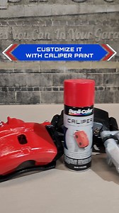 Ready to give your calipers a new look that also protects them from damage and wear? Dupli-Color Caliper Paint makes customizing brake calipers easy. This durable, protective coating is resistant to chipping, brake dust, and automotive chemicals and resists temperatures up to 500°F. #caliperpaint #calipers #calipercoating #brakes #duplicolor | Dupli-Color