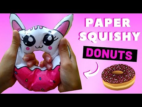 COMO FAZER PAPER SQUISHY DONUTS MUITO FÁCIL e LINDO!! 🍩