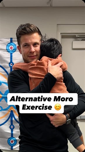 Wanted to share a great video by Dr. Tanner on an alternate Moro exercise 😊 An easy alternative for integrating the Moro reflex at home. Hold your child securely, allow the head to gently tip back, and let the arms reach overhead with straight elbows. Aim for the chin to pass that shoulder line so you truly hit extension. Try 10 slow reps, two to three times a day, keeping breathing calm and movements smooth 🧠✨ Use a simple target on the floor like squigs or a beanbag to keep focus and make it